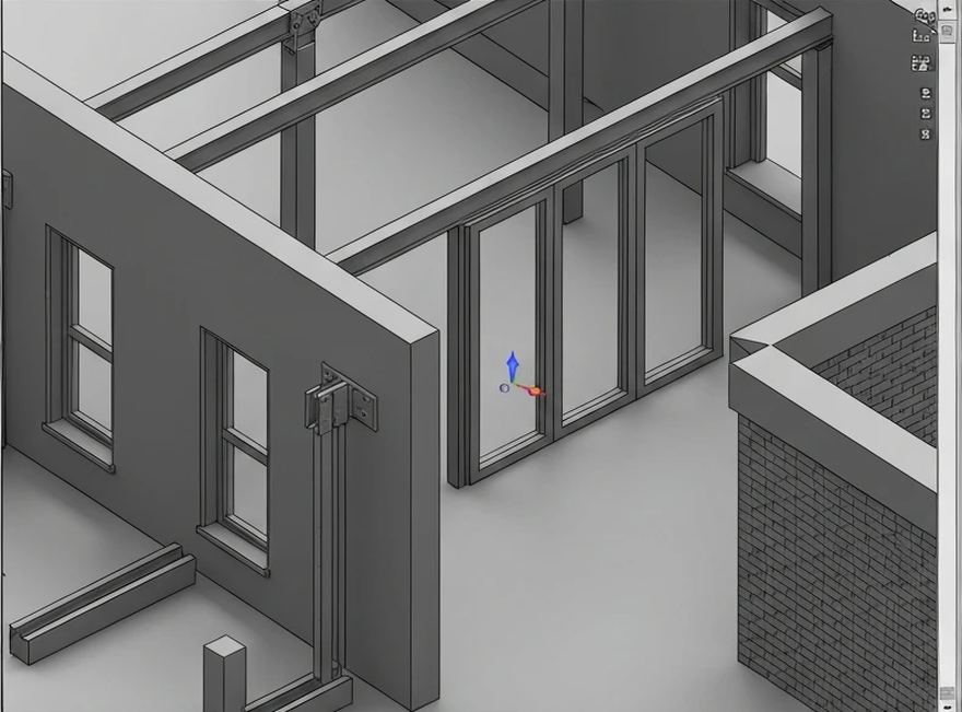Maquette numérique d'un bâtiment dans un logiciel de modélisation BIM